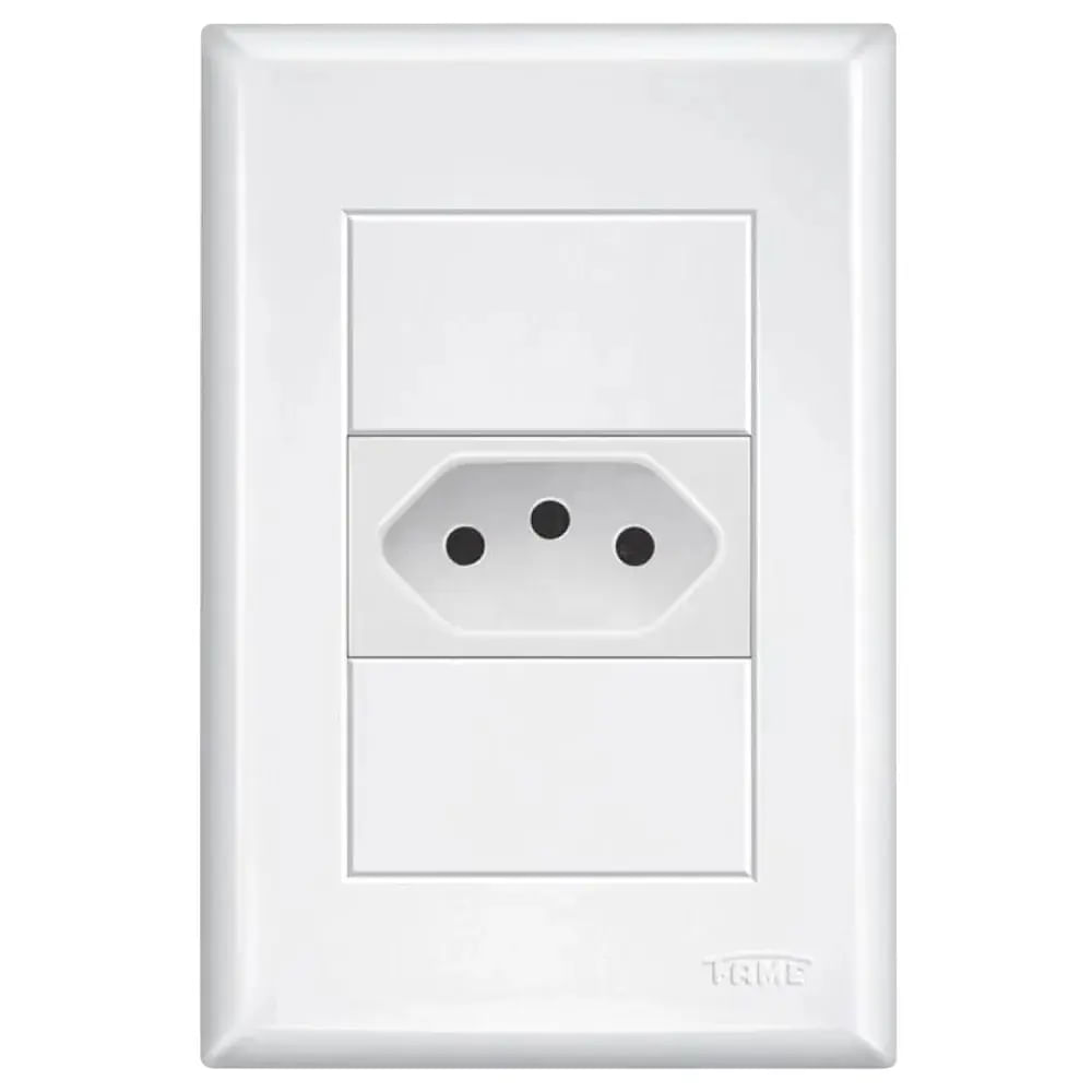 Tomada 2P+T 10A 250 Volts com Placa 4x2 Evidence - 10237424 - FAME