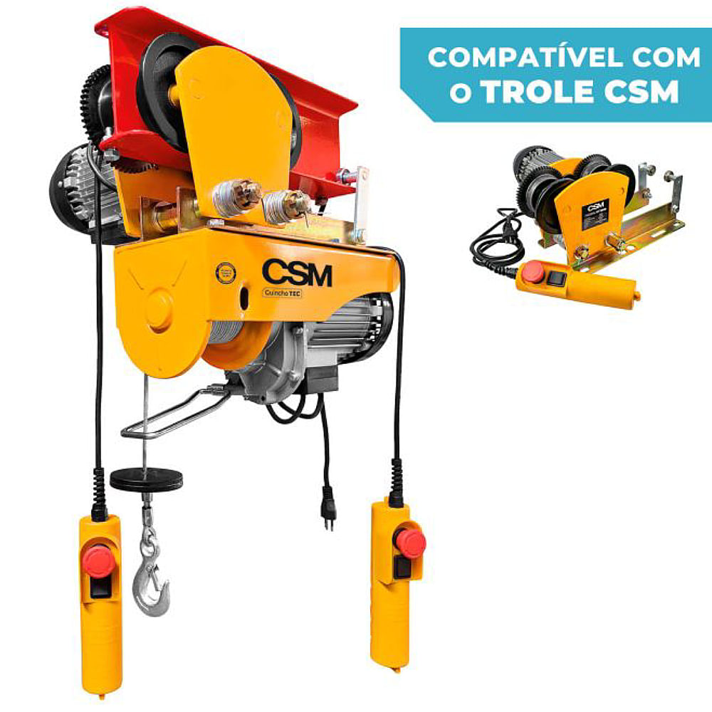 Guincho Elétrico TEC GT 500/1000 Monofásico 110 Volts - 71000591 - CSM - Imagem 4