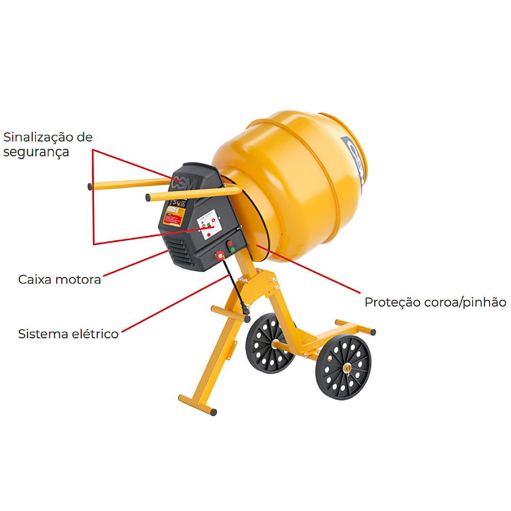 Betoneira Smart Compacta Monofásica 2 em 1 220 Volts 130 Litros - 71000402 - CSM - Imagem 10