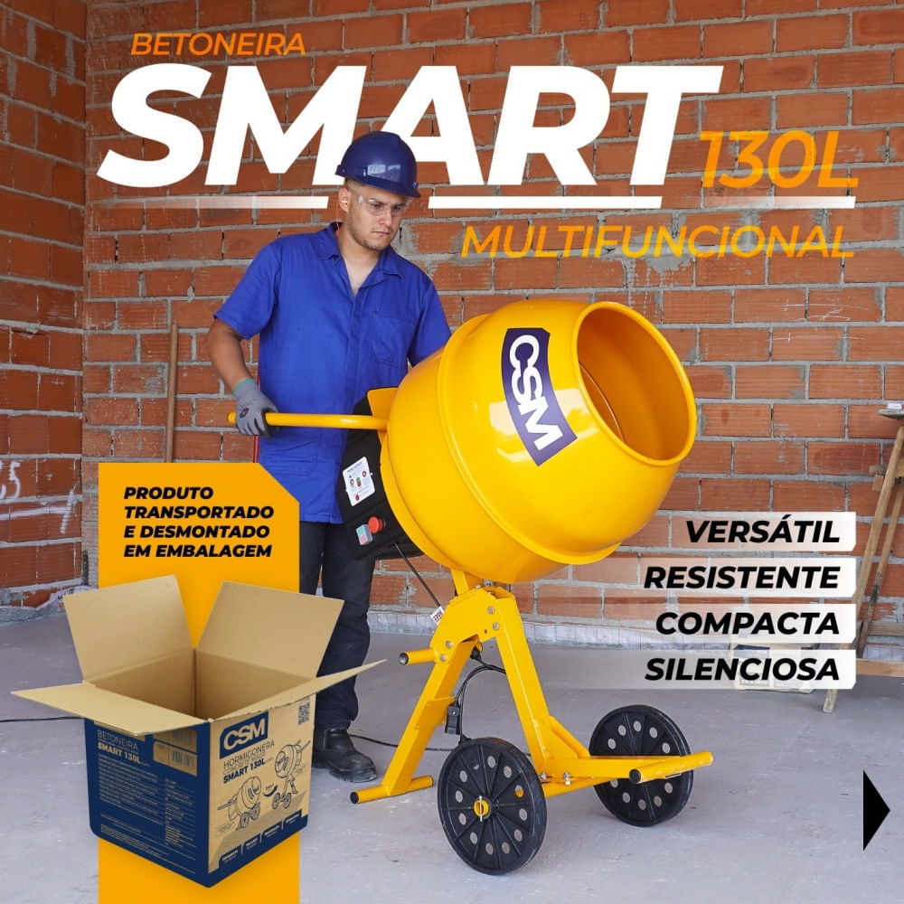 Betoneira Smart Compacta Monofásica 2 em 1 220 Volts 130 Litros - 71000402 - CSM - Imagem 13