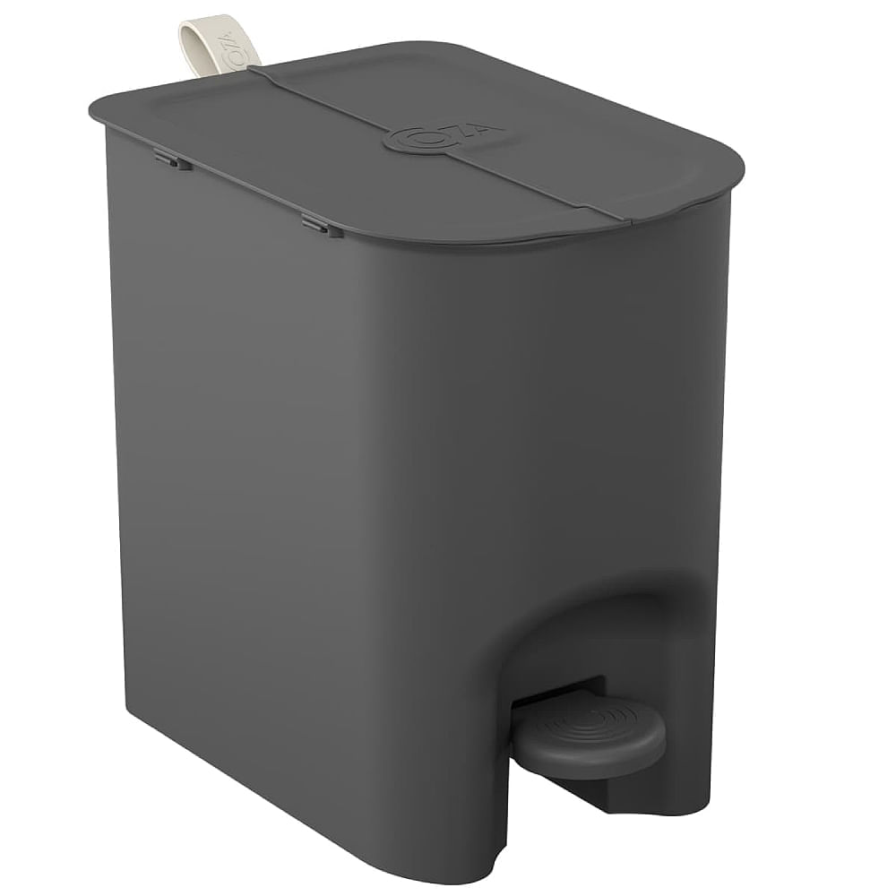 Lixeira Borboleta com Pedal 6 Litros Cinza Chumbo com Alça - 10660/0536 - COZA