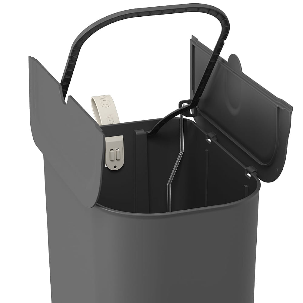 Lixeira Borboleta com Pedal 6 Litros Cinza Chumbo com Alça - 10660/0536 - COZA - Imagem 3