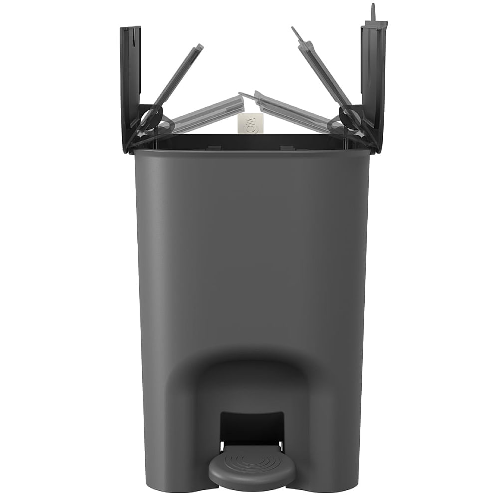 Lixeira Borboleta com Pedal 6 Litros Cinza Chumbo com Alça - 10660/0536 - COZA - Imagem 6