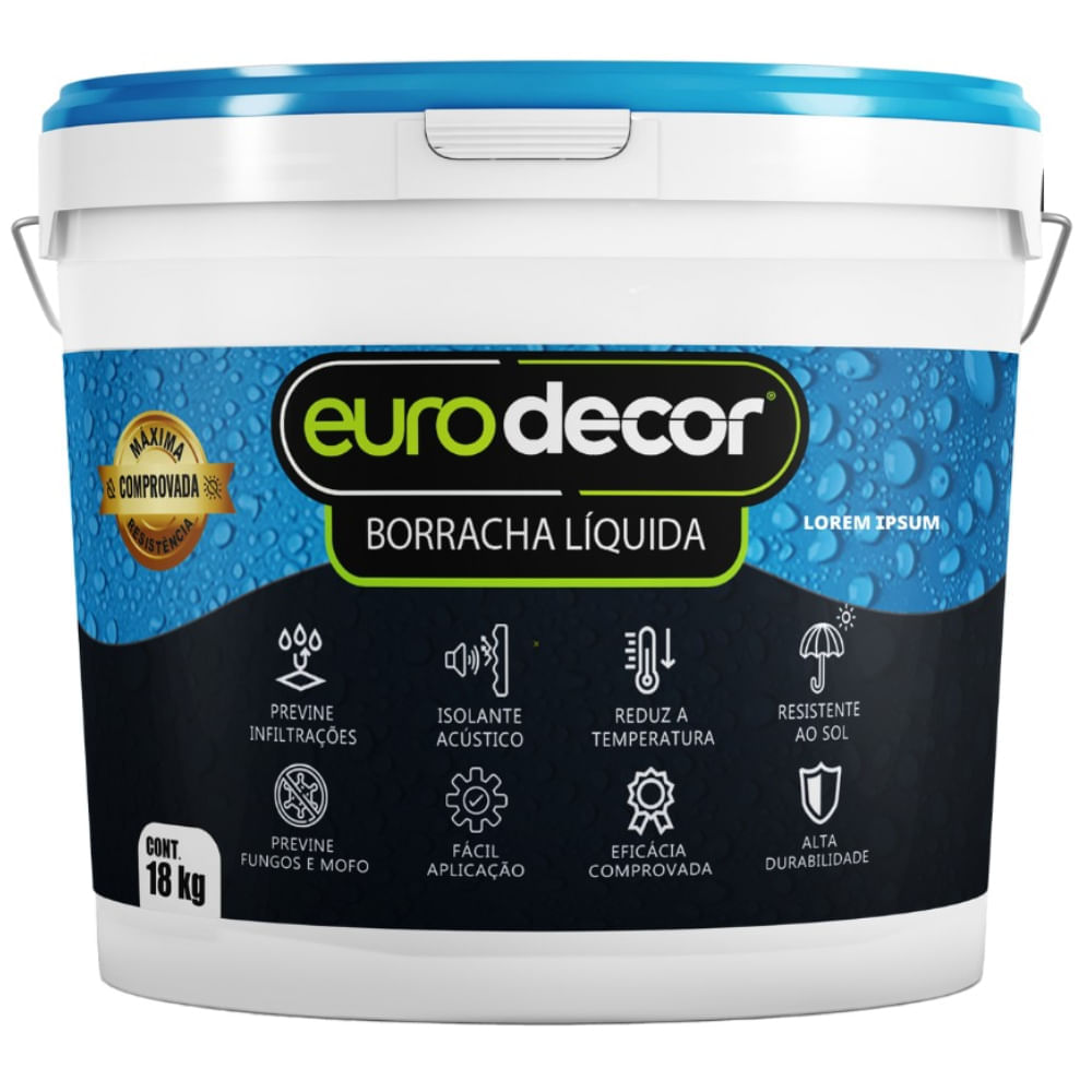 Borracha Líquida Impermeabilizante com 18 Kilos Aluminium - 03.01.01.0051 - EURODECOR