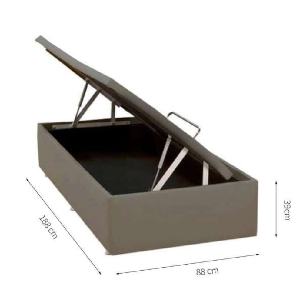 Base Baú Physical Camurça Bege para Solteiro com 88x188x39cm - 1051612185 - ORTOBOM - Imagem 2