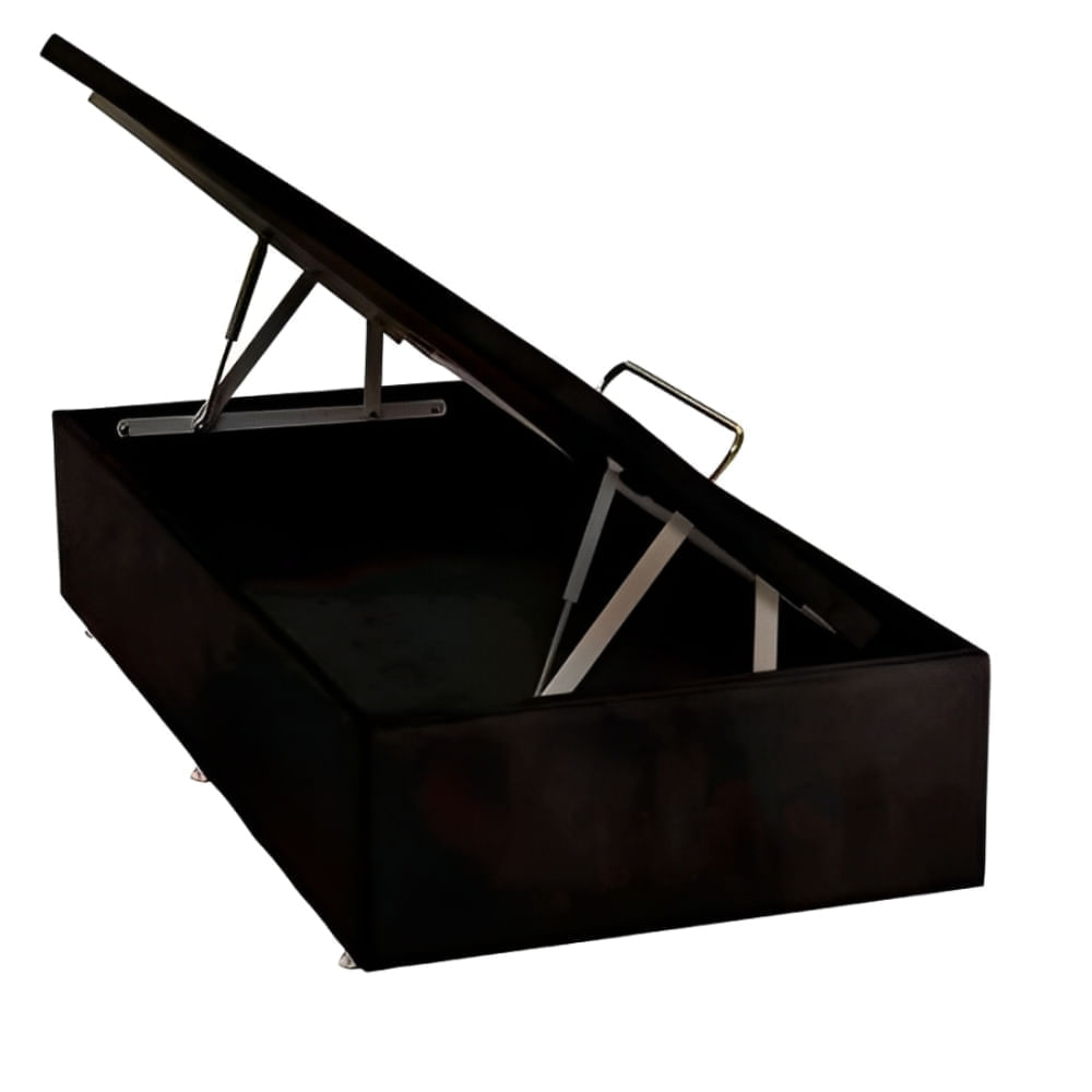 Base Baú Phy Camurça Preto Solteiro 88x188x39cm - 1051612176 - ORTOBOM
