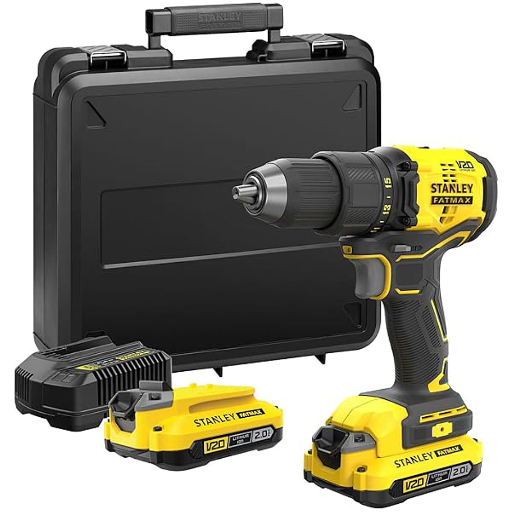 Parafusadeira e Furadeira 1/2" 13mm 20 Volts Brushless Bivolt com 2 Baterias + Maleta - SBD710D2K-BR - STANLEY