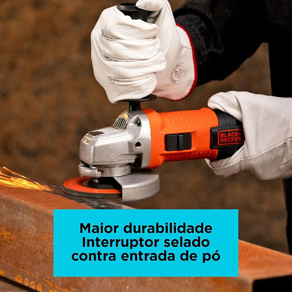 Esmerilhadeira Angular 4.1/2" 115mm 920 Watts 110 Volts - G720XBR - BLACK & DECKER - Imagem 6