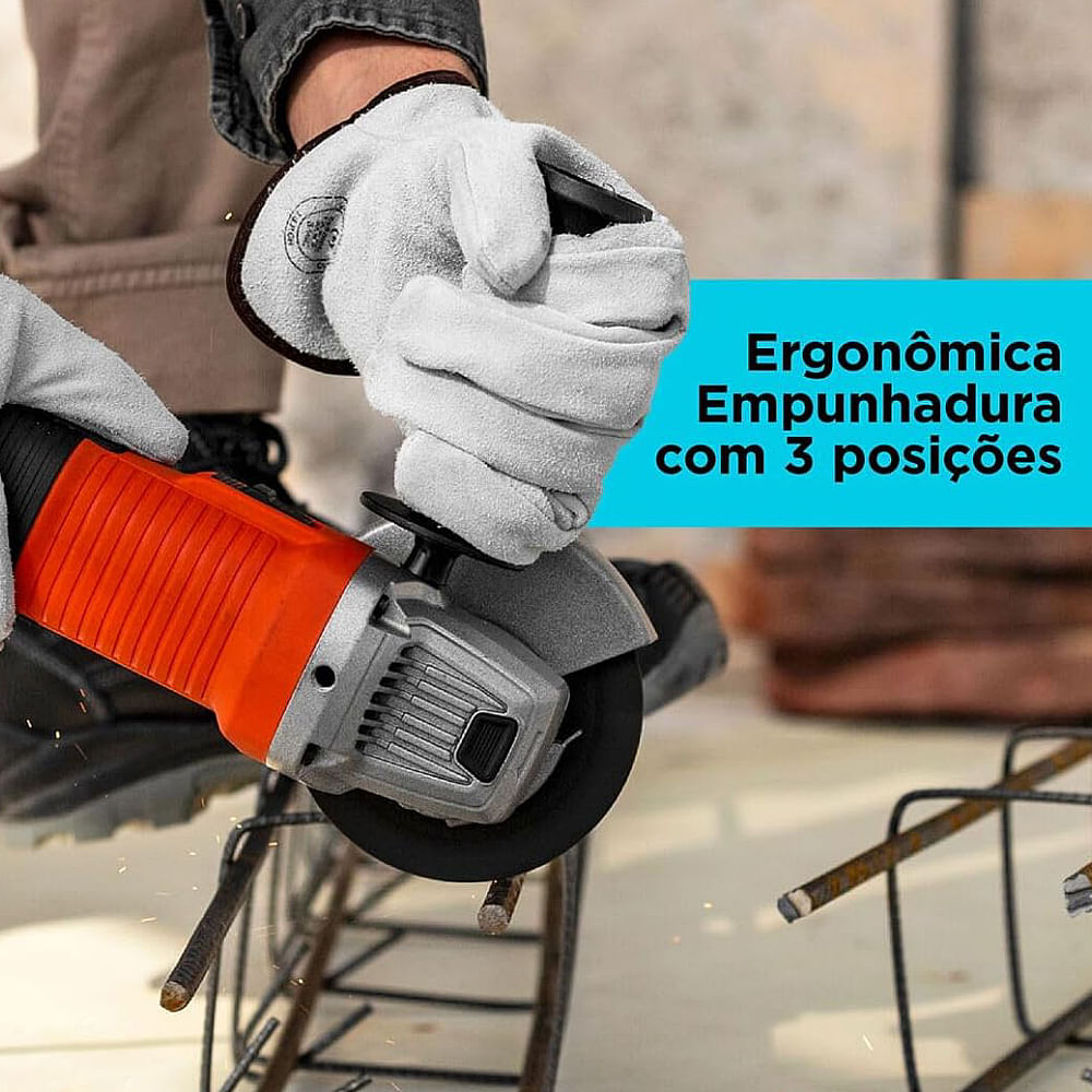 Esmerilhadeira Angular 4.1/2" 115mm 920 Watts 110 Volts - G720XBR - BLACK & DECKER - Imagem 8