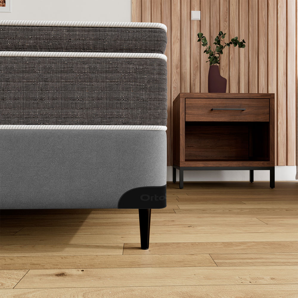 Base Sommier Camurça Cinza Super King 193x203x23cm - 1051611854 - ORTOBOM - Imagem 9