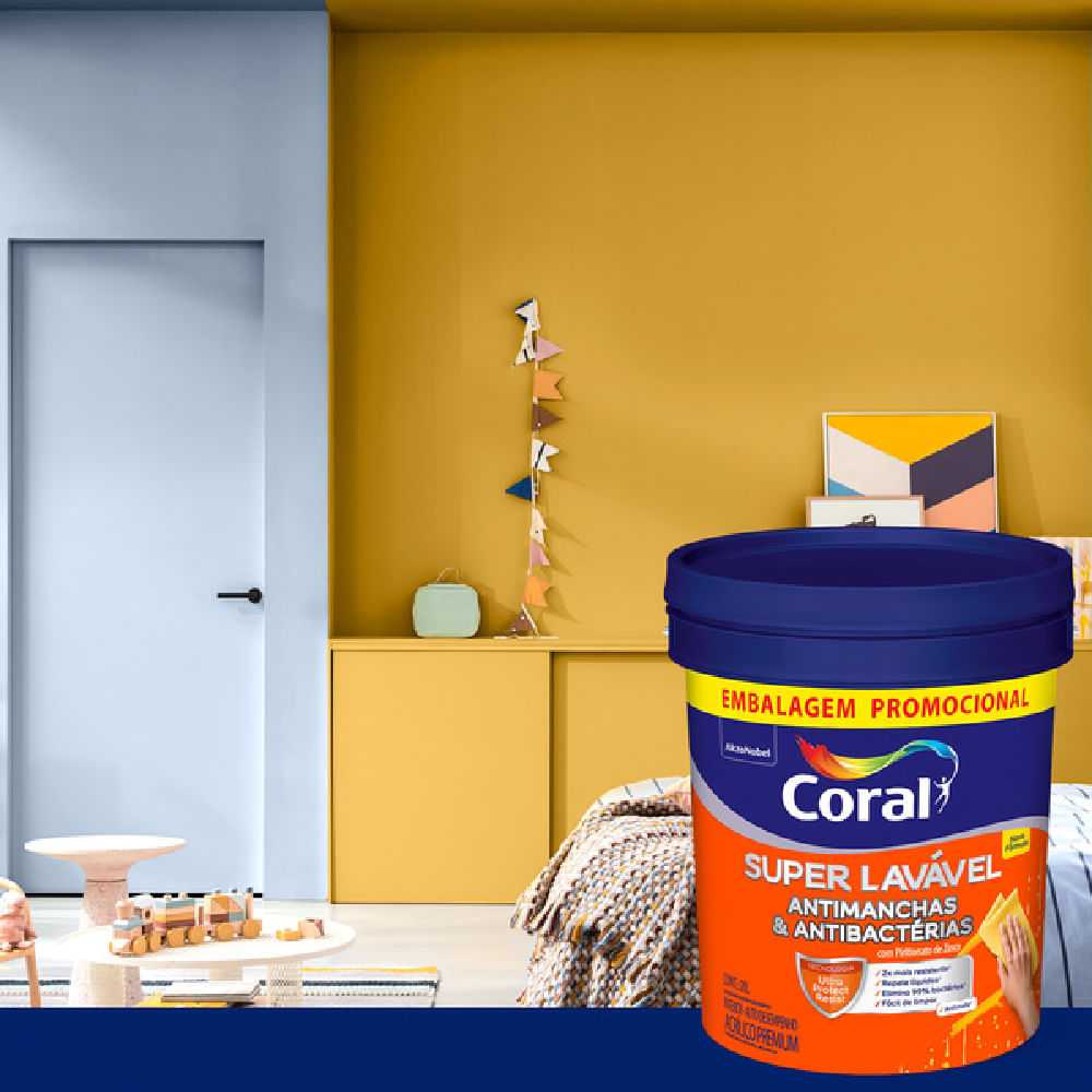 Tinta Acrílica Super Lavável 20 Litros Branco - 5897690 - CORAL - Imagem 2