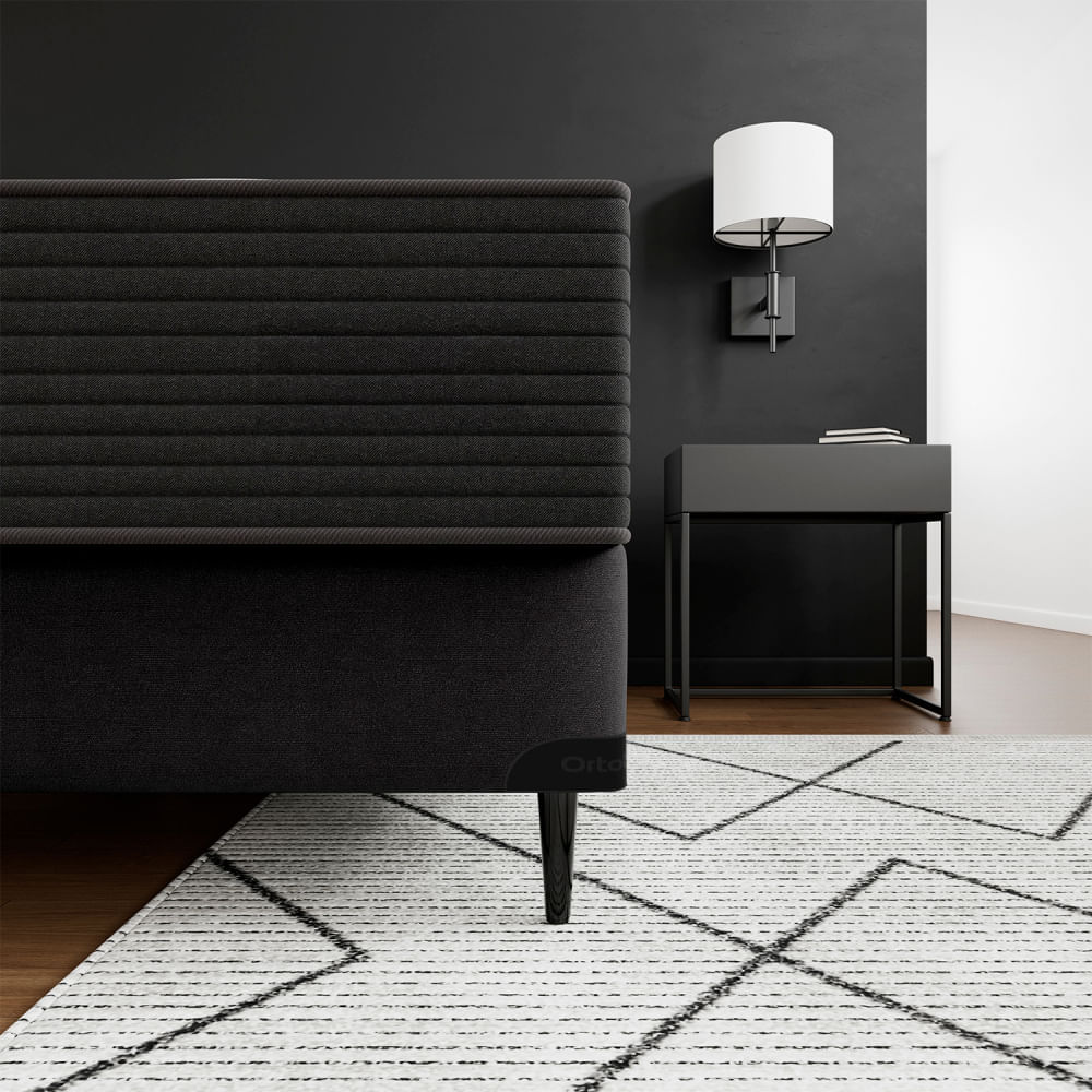 Base Sommier Camurça Preto Queen 158x198x23cm - 1051611810 - ORTOBOM - Imagem 9