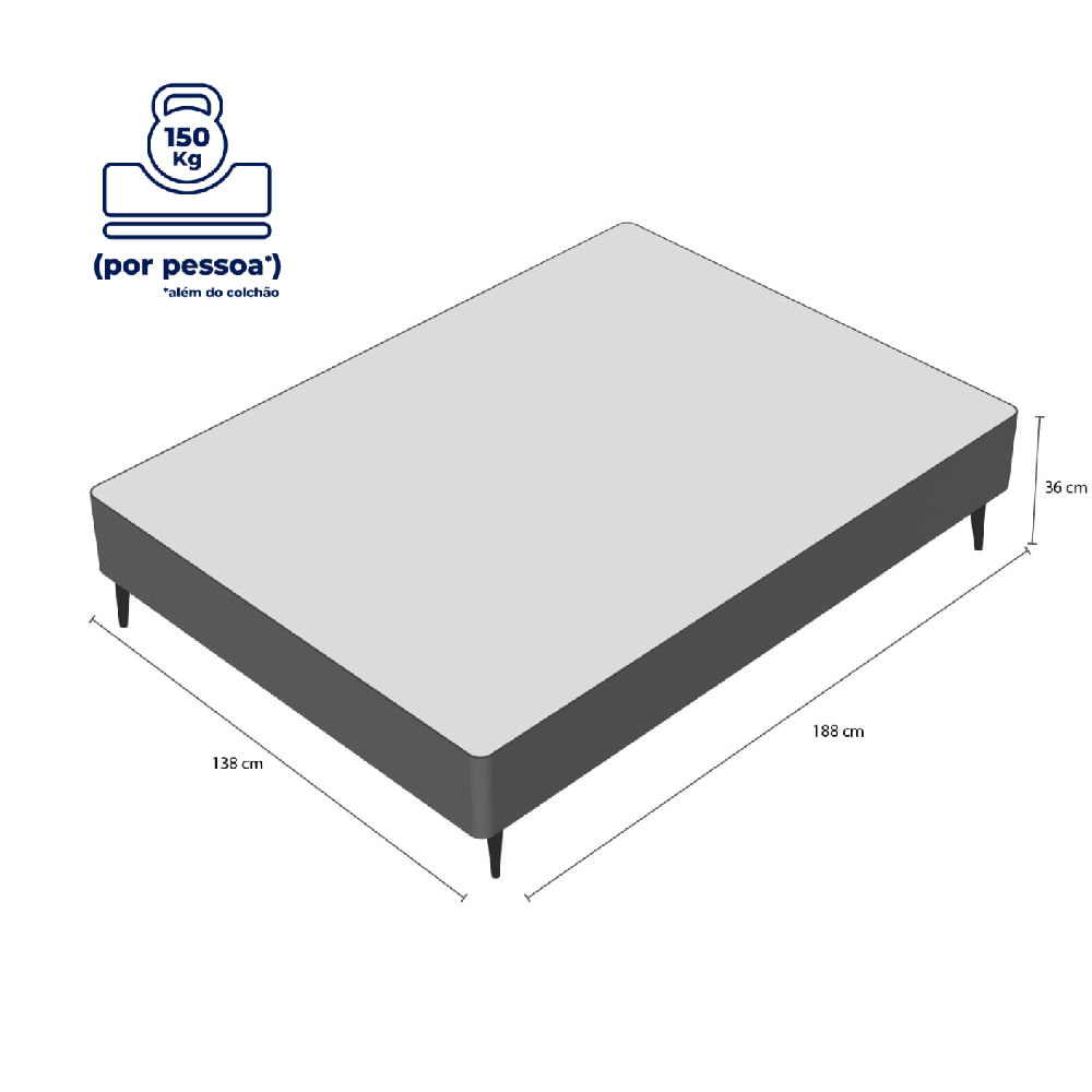 Base Sommier Marrom Casal 138x188x23cm - 1051611879 - ORTOBOM - Imagem 5
