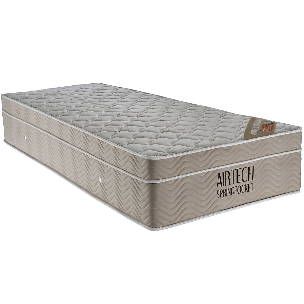 Colchão de Espuma Solteiro Airtech Spring Pocket 88x188x25cm - 1040421015 - ORTOBOM