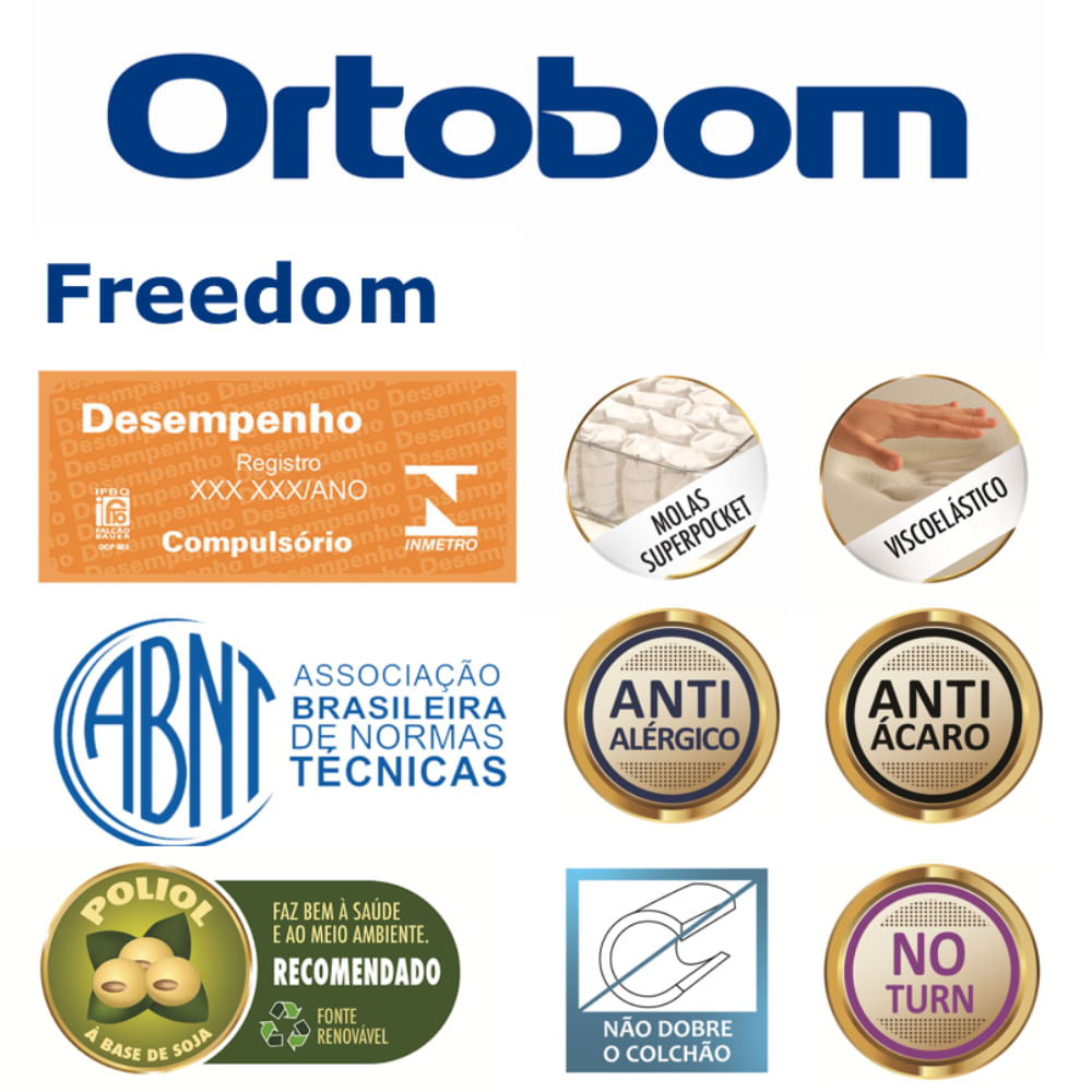 Colchão de Espuma Super King Size Freedom 193x203x32cm - 1041691617 - ORTOBOM - Imagem 6