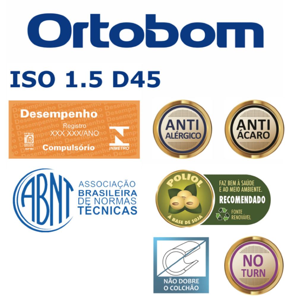 Colchão de Espuma Solteiro Misto Iso D45 88x188x18cm - 1040406523 - ORTOBOM - Imagem 4