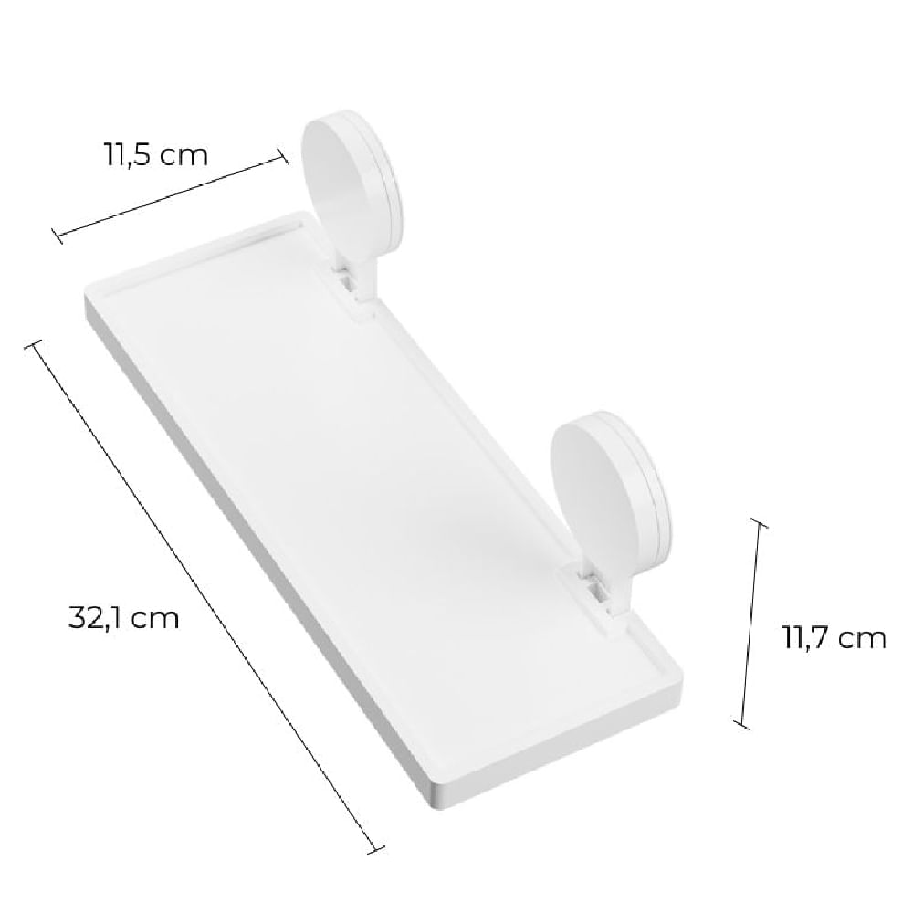 Prateleira 32,1x11,5cm Simples Com Adesivo Branco - AD/PS*BR - ASTRA - Imagem 3