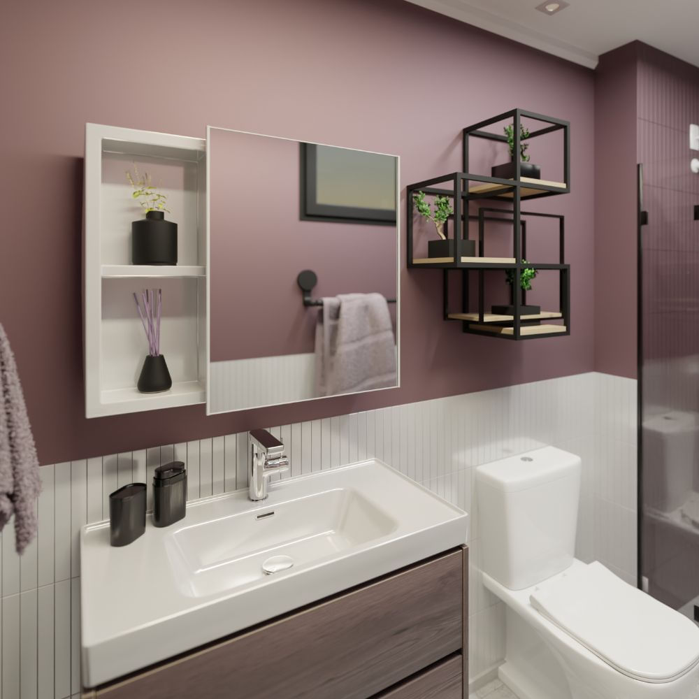 Armário 54x46x10cm Plástico Com Nicho - A63*BR1 - ASTRA - Imagem 5