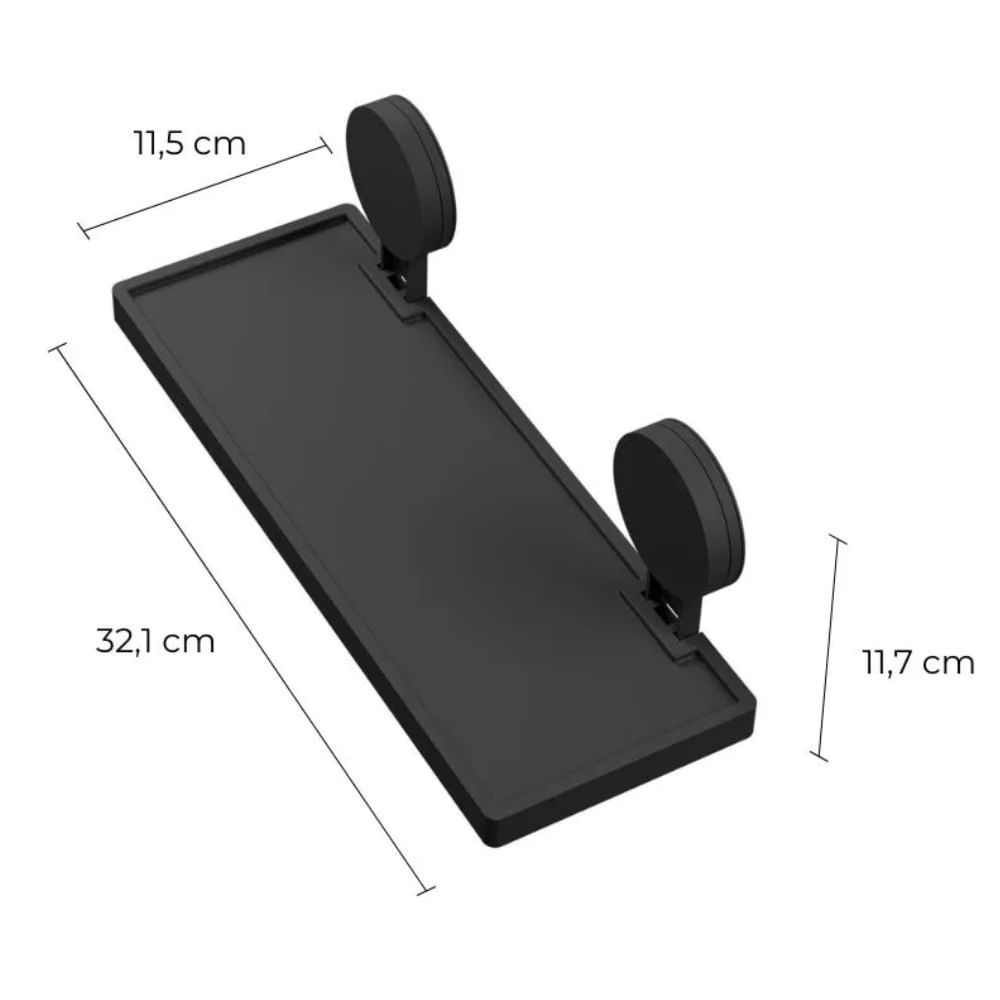 Prateleira 32,1x11,5cm Simples com Adesivo Preto Fosco - AD4/PS*PR-FOS - ASTRA - Imagem 5