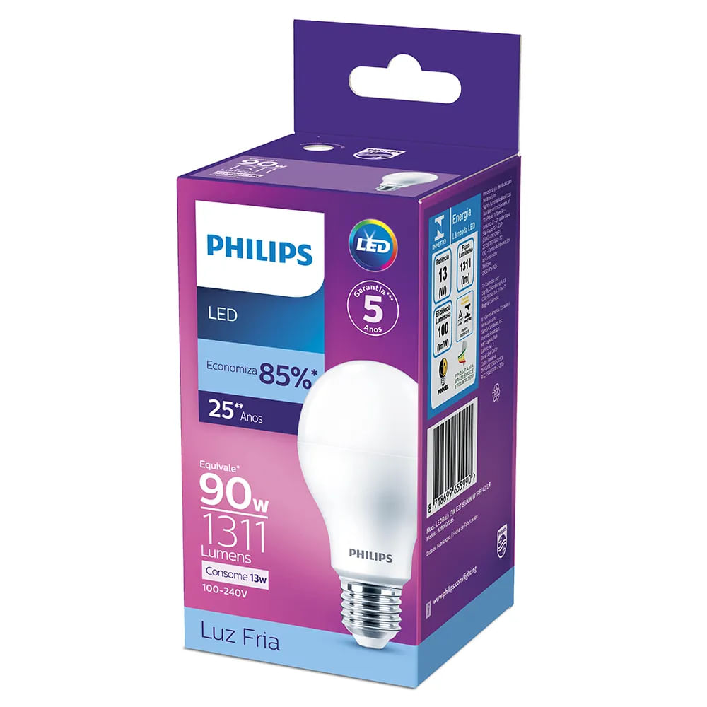 Lâmpada Led Bulbo 9 Watts Base E27 Branca Fria - 929002038012 - PHILIPS - Imagem 4