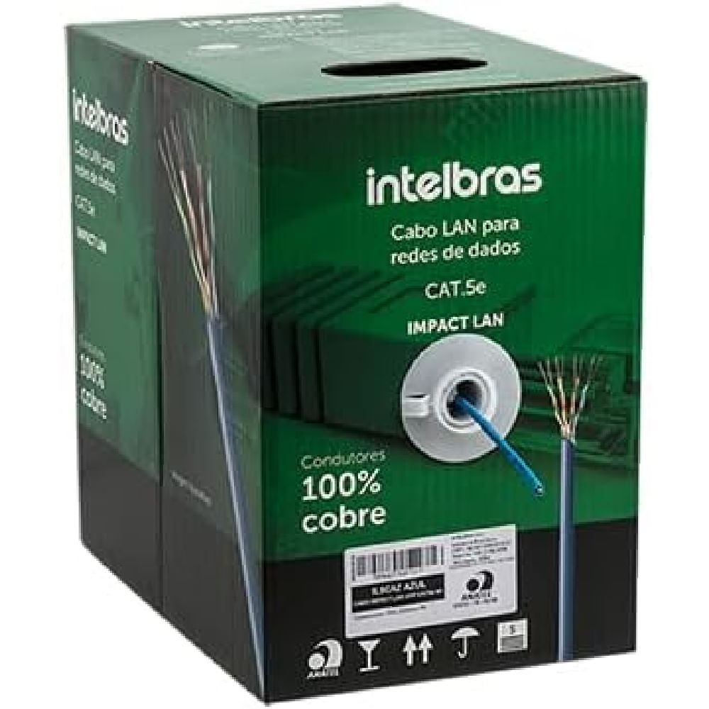Cabo UTP Imapact Lan UTP CAT5E 4P 305 Metros Azul - 4830030 - INTELBRAS - Imagem 3