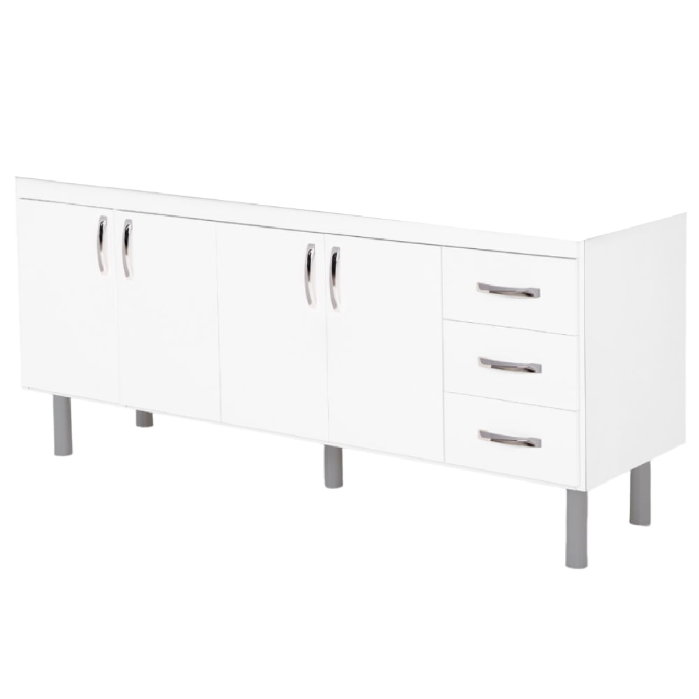 Armário Cozinha 174,2cm Tóquio sem Pia Branco - 541102 - A.J.RORATO