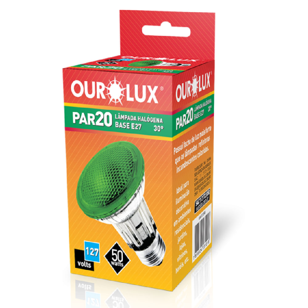 Lâmpada Par 20 50 Watts 110 Volts Verde - 01348 - OUROLUX - Imagem 5