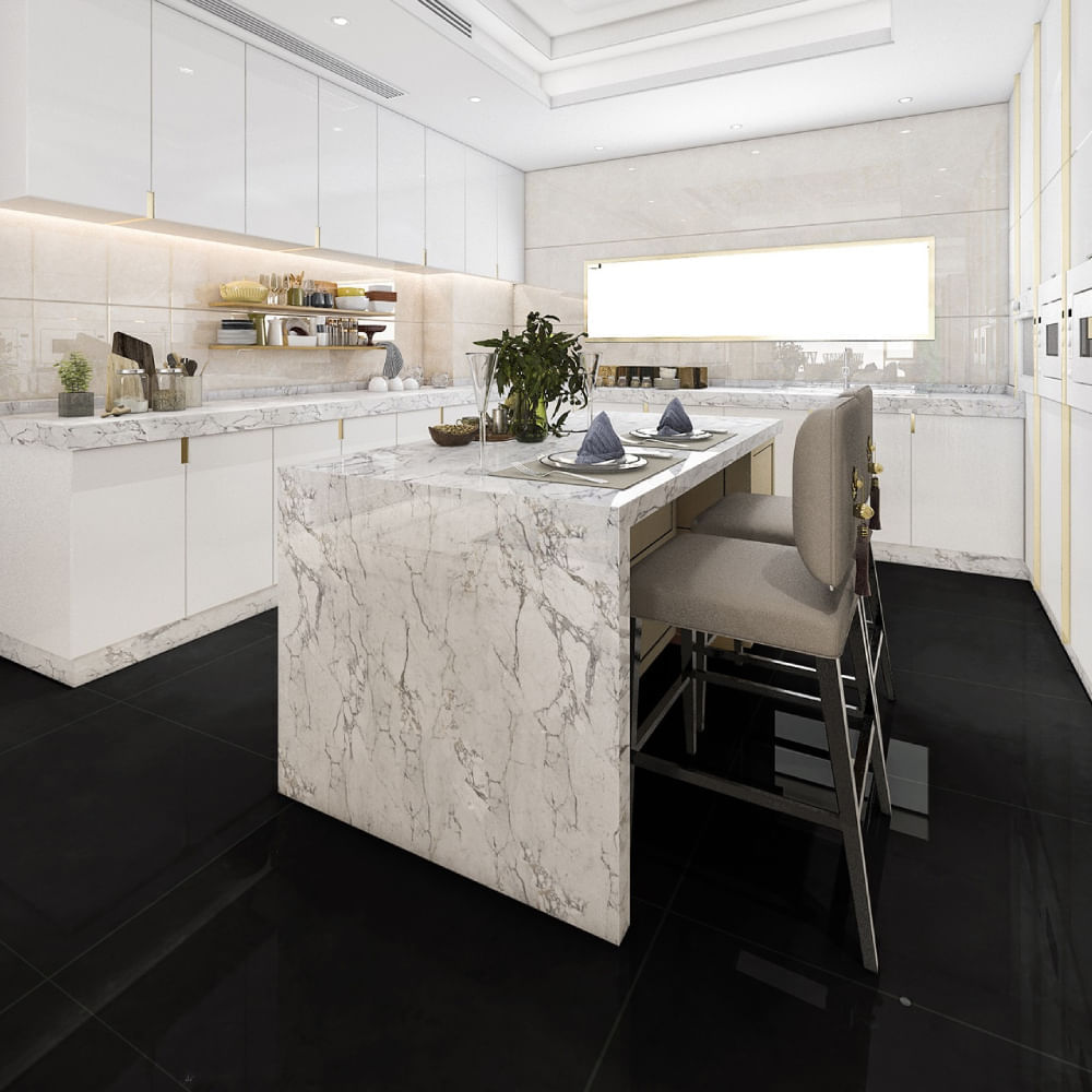 Porcelanato Nero Esmaltado Polido 72x72cm Caixa com 2,61m² / 5 Peças - 3046-A - DELTA - Imagem 2