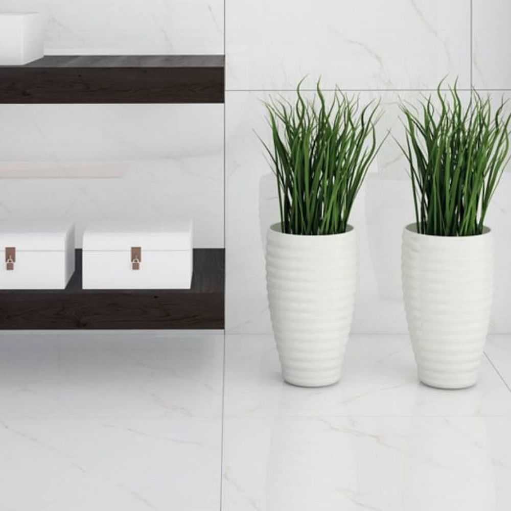 Porcelanato Calacata Real Polido 87,7x87,7cm Caixa com 1,54m² / 2 Peças - 6058828A - PORTINARI - Imagem 2