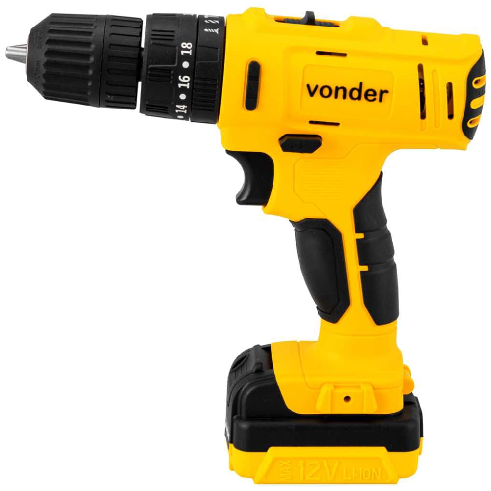 Parafusadeira e Furadeira de Impacto Bateria Bivolt 12 Volts com Maleta e Acessórios PFV-120I - 60.01.120.100 - VONDER - Imagem 7