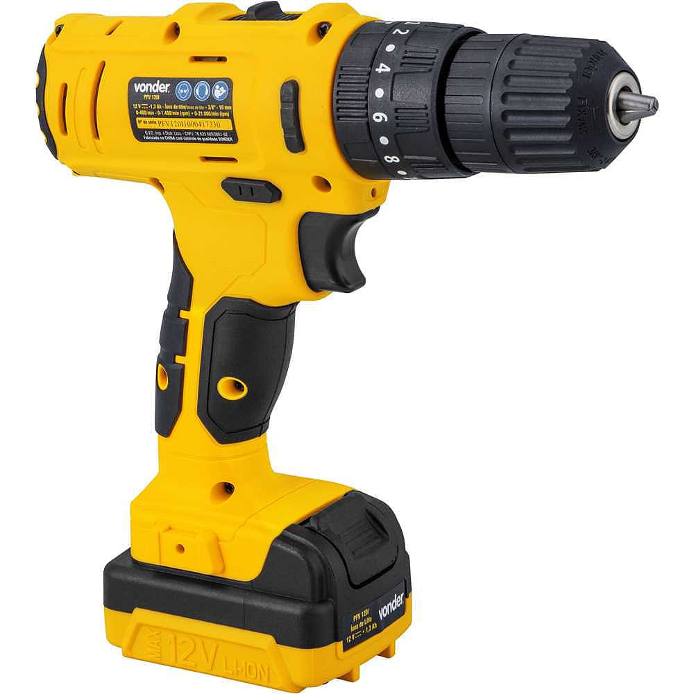 Parafusadeira e Furadeira de Impacto Bateria Bivolt 12 Volts com Maleta e Acessórios PFV-120I - 60.01.120.100 - VONDER - Imagem 11