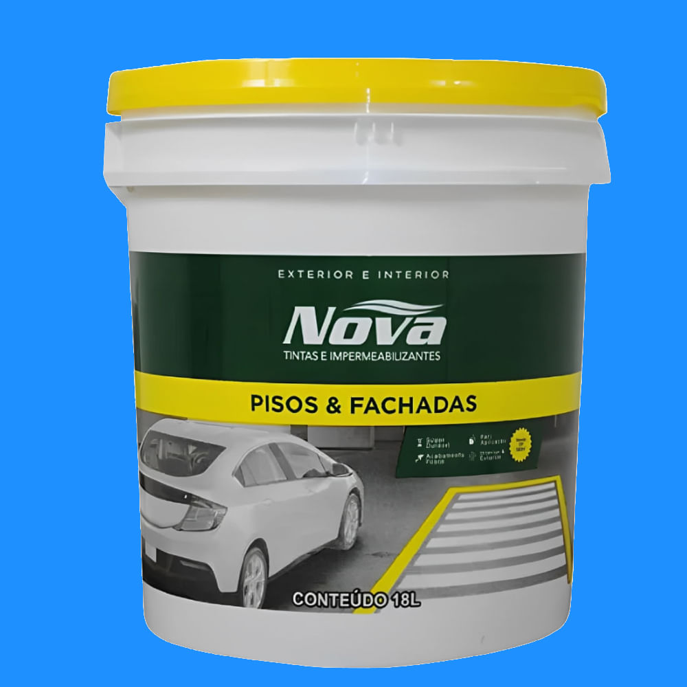 Tinta para Piso Demarcação Azul Balde de 18 Litros - 200000000006 - NOVA TINTAS - Imagem 2