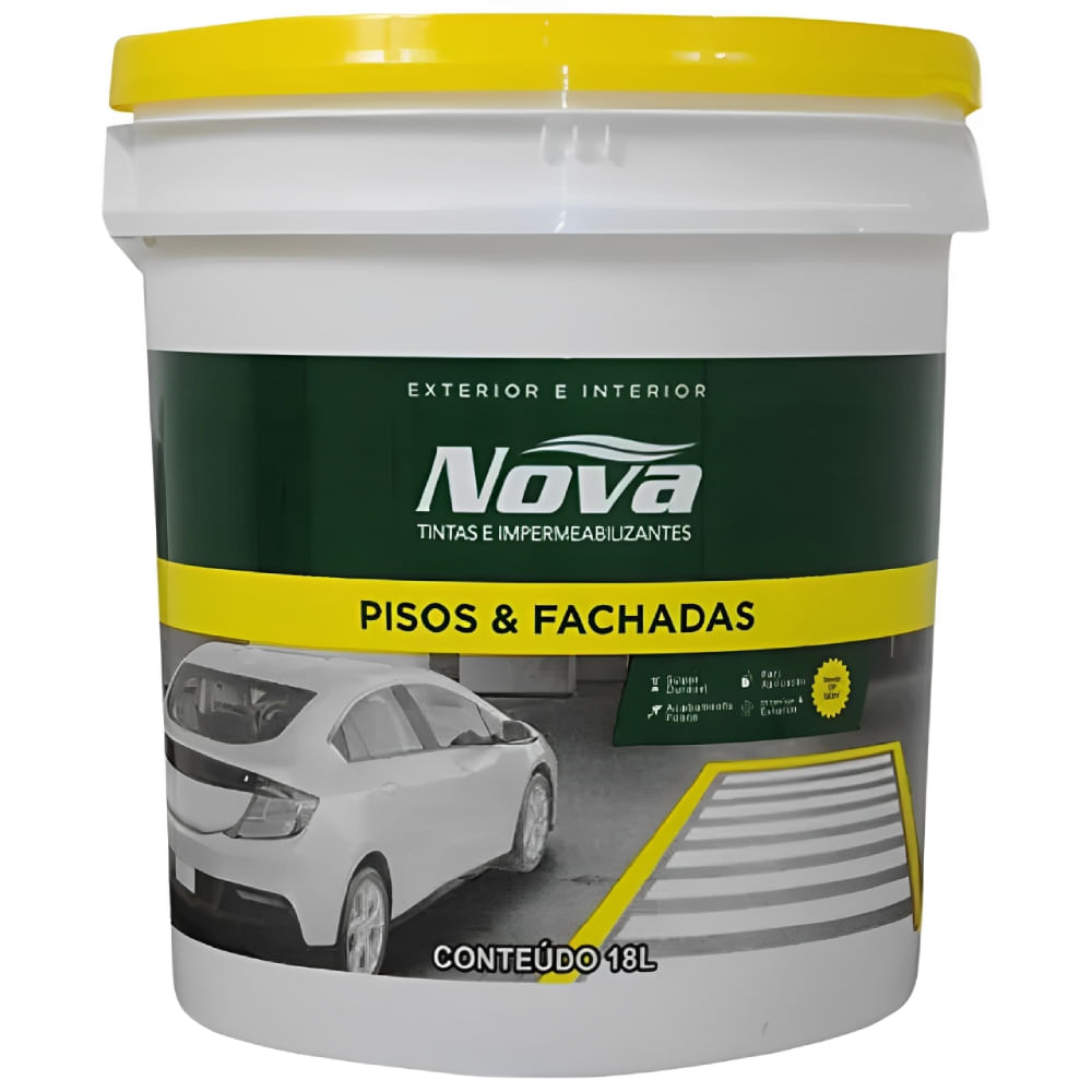 Tinta para Piso Demarcação Preto Balde de 18 Litros - 200000000013 - NOVA TINTAS