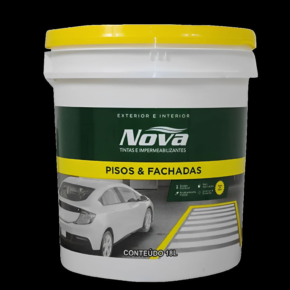 Tinta para Piso Demarcação Preto Balde de 18 Litros - 200000000013 - NOVA TINTAS - Imagem 2