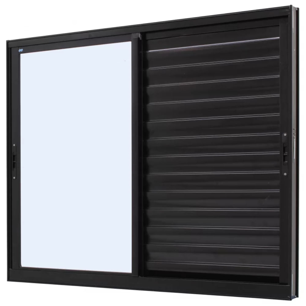 Janela Veneziana Caribe 3 Folhas 1,20x1,00m Preta - 1006-5664 - JAP