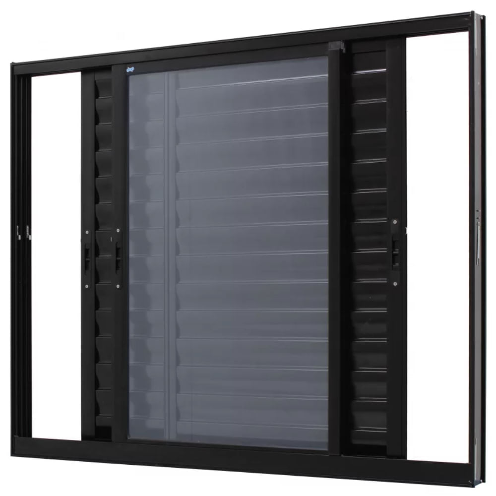 Janela Veneziana Caribe 3 Folhas 1,20x1,00m Preta - 1006-5664 - JAP - Imagem 2