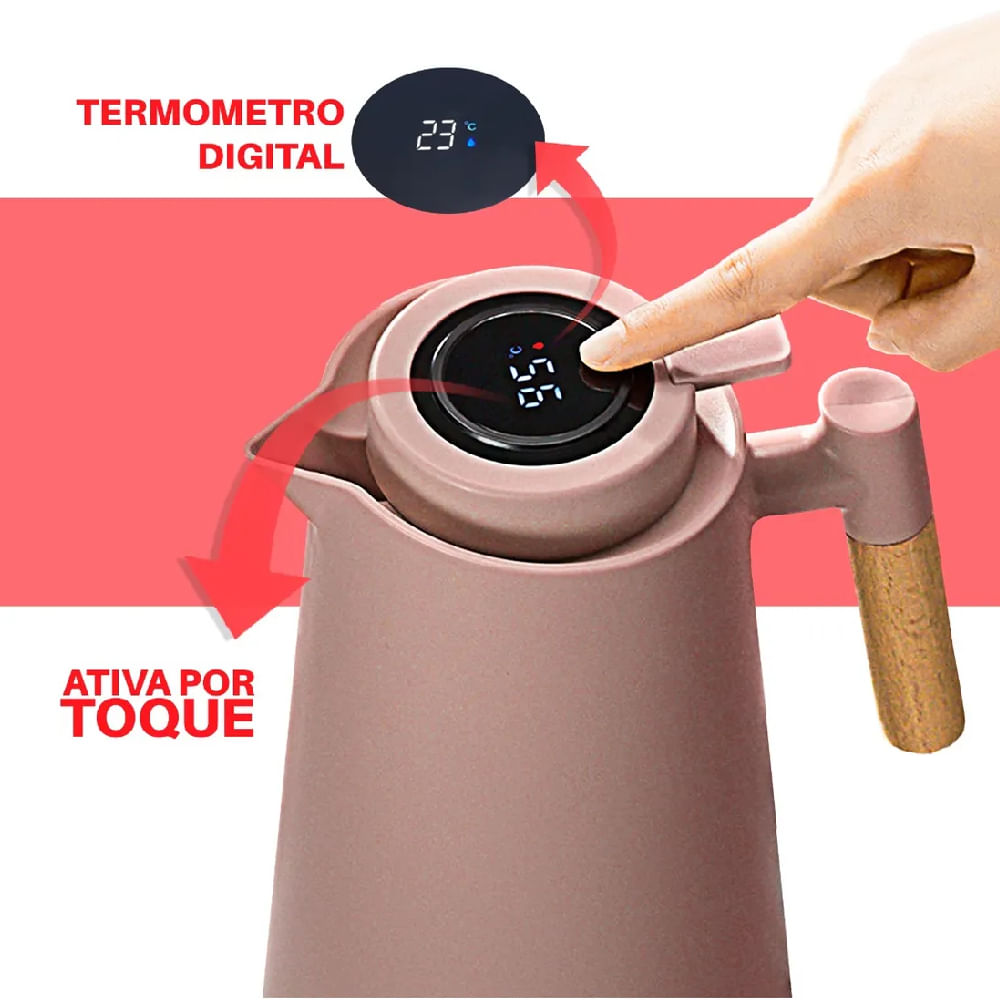 Garrafa Térmica de 1 Litro Nude Digital - D1333 - DOLCE HOME - Imagem 2
