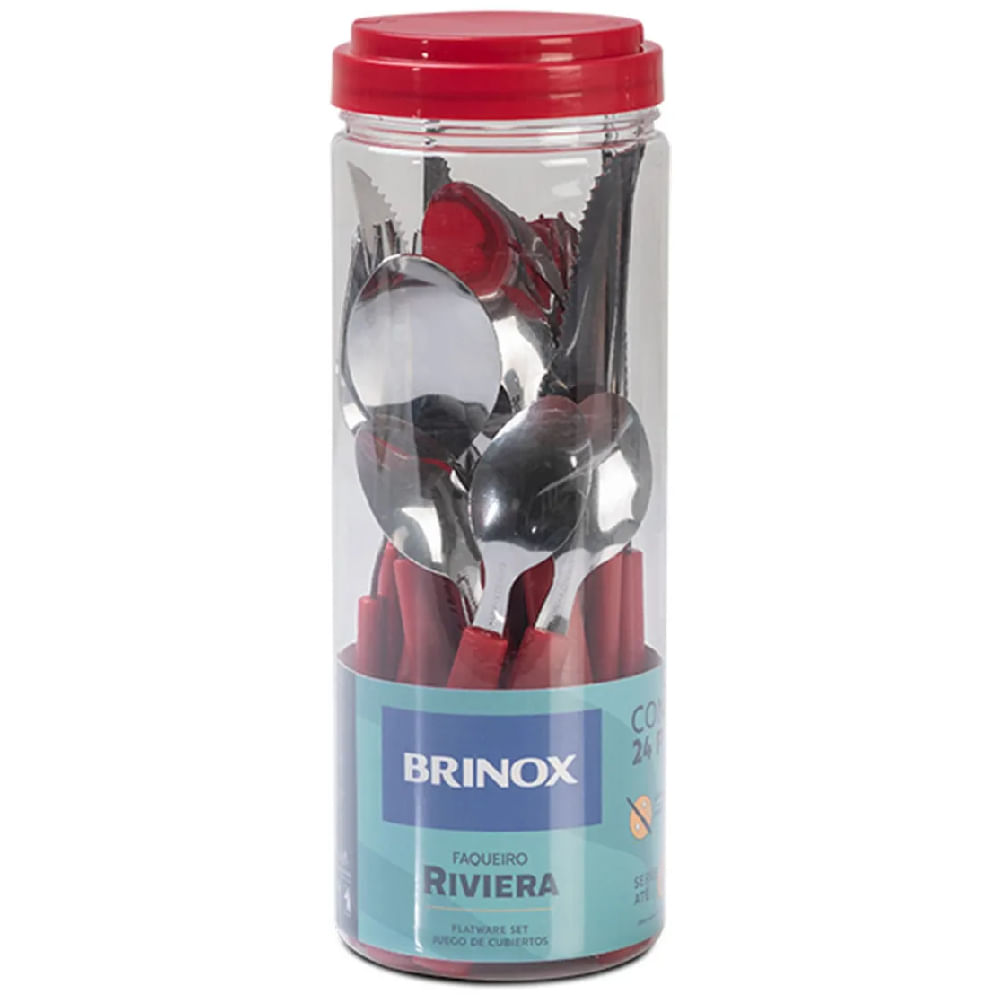 Faqueiro Riviera 24 Peças Vermelho - 6025/752 - BRINOX - Imagem 2