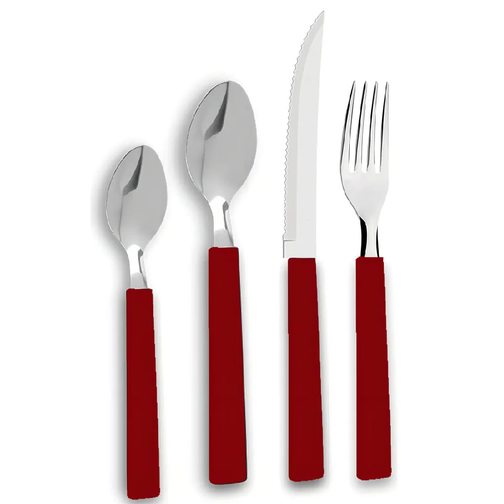 Faqueiro Riviera 24 Peças Vermelho - 6025/752 - BRINOX - Imagem 4