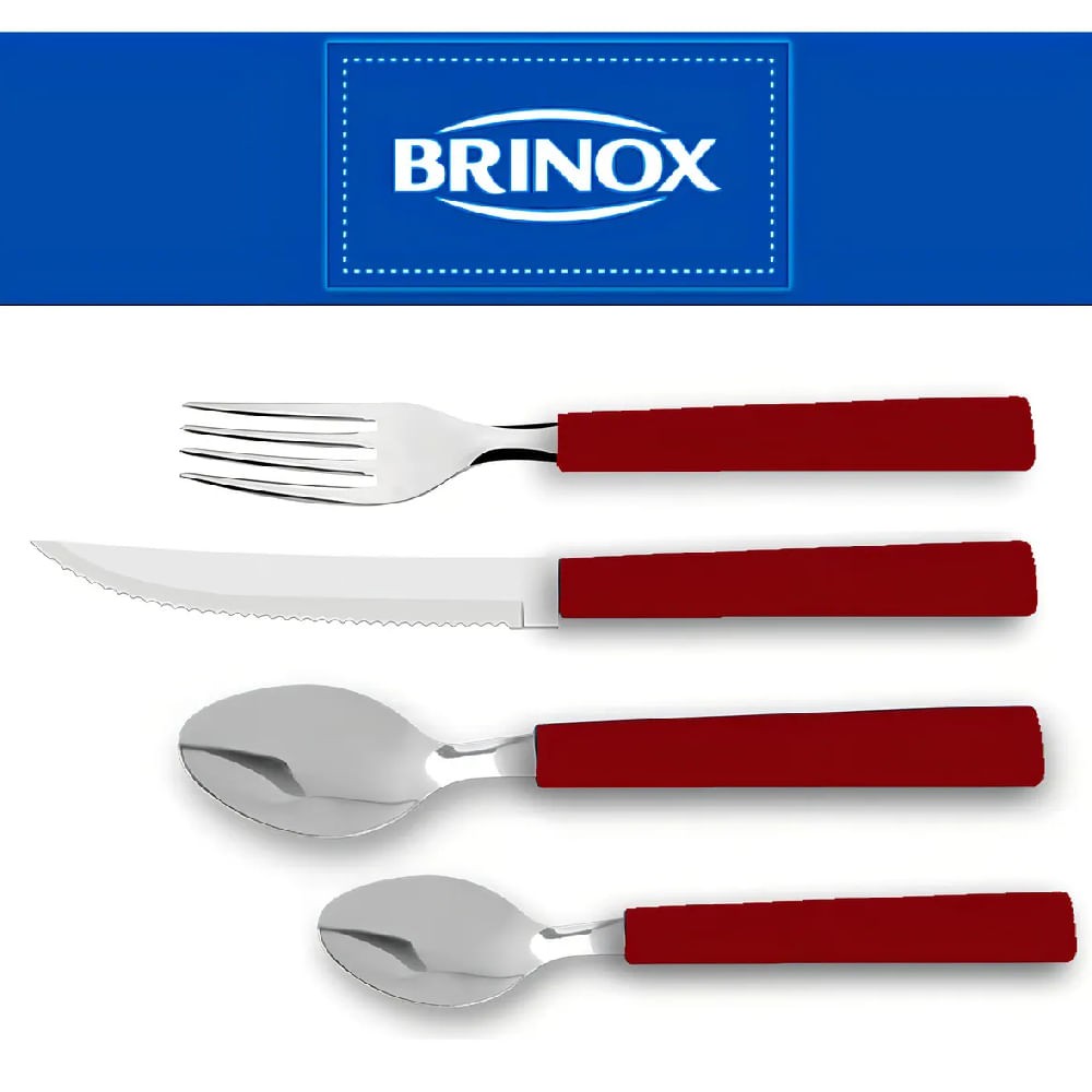 Faqueiro Riviera 24 Peças Vermelho - 6025/752 - BRINOX - Imagem 5