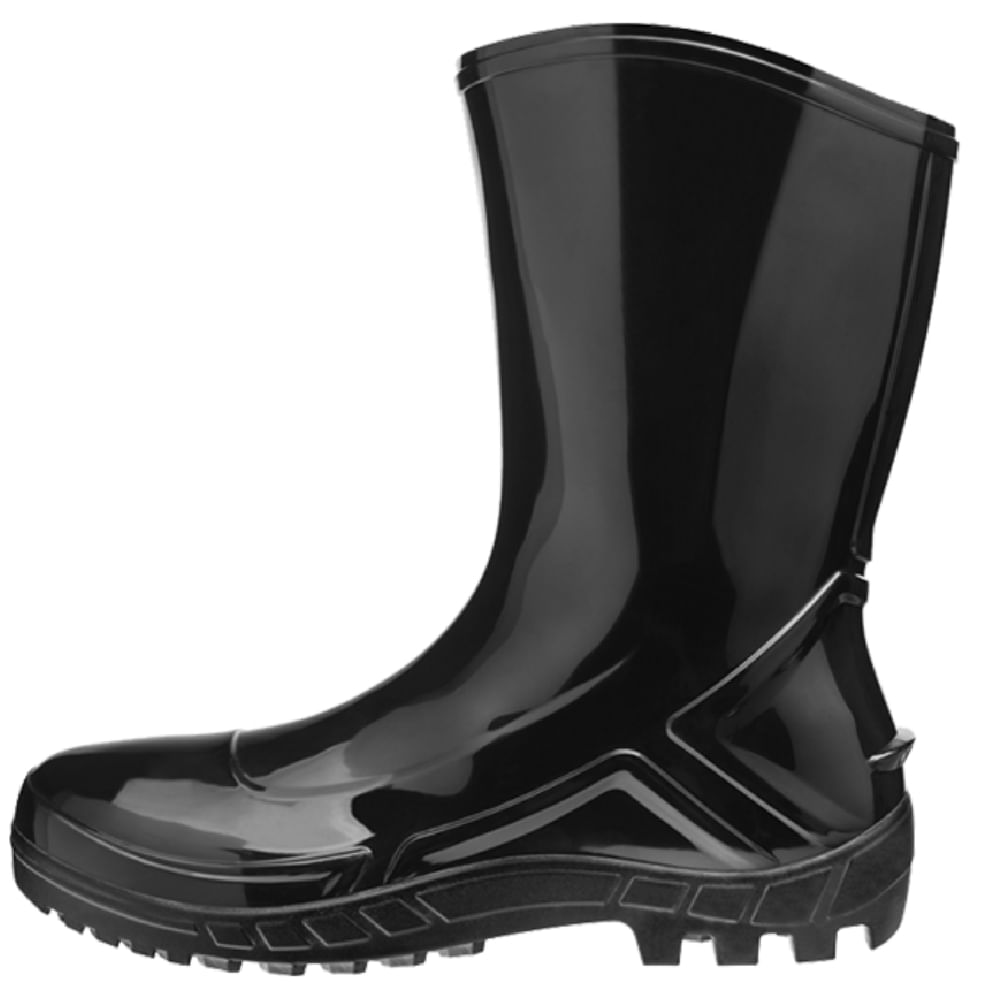 Bota Preta PVC Cano Médio N°39 - 700453-39 - MARLUVAS