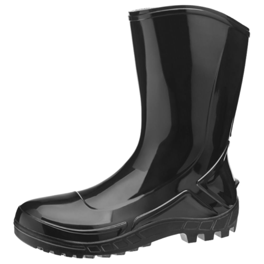 Bota Preta PVC Cano Médio N°45 - 700453-45 - MARLUVAS