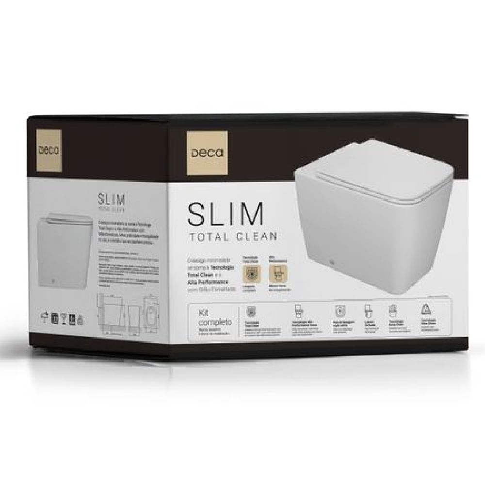 Kit Bacia Convencional Slim Total Clean Branco - KP.8610.17 - DECA - Imagem 4