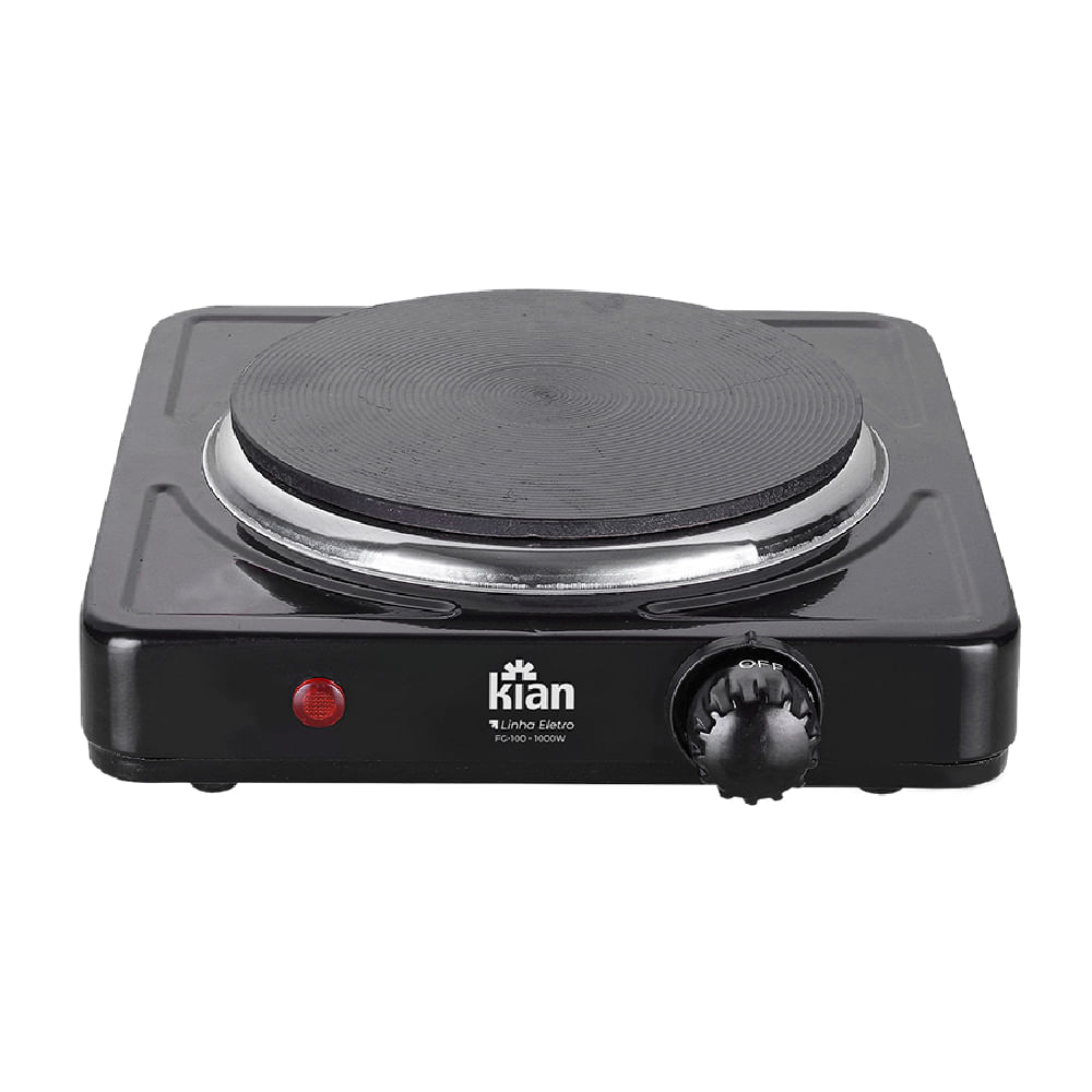 Fogão Elétrico 1 Boca 110 Volts 1000W FG-100 Preto - KIAN