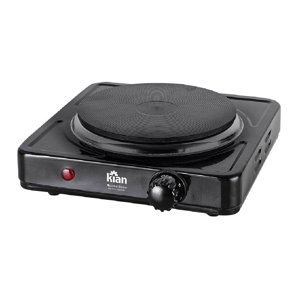 Fogão Elétrico 1 Boca 110 Volts 1000W FG-100 Preto - KIAN - Imagem 2