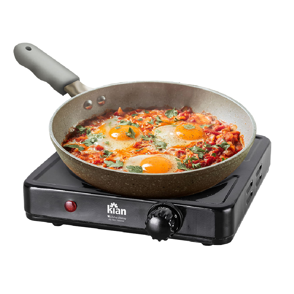 Fogão Elétrico 1 Boca 110 Volts 1000W FG-100 Preto - KIAN - Imagem 3