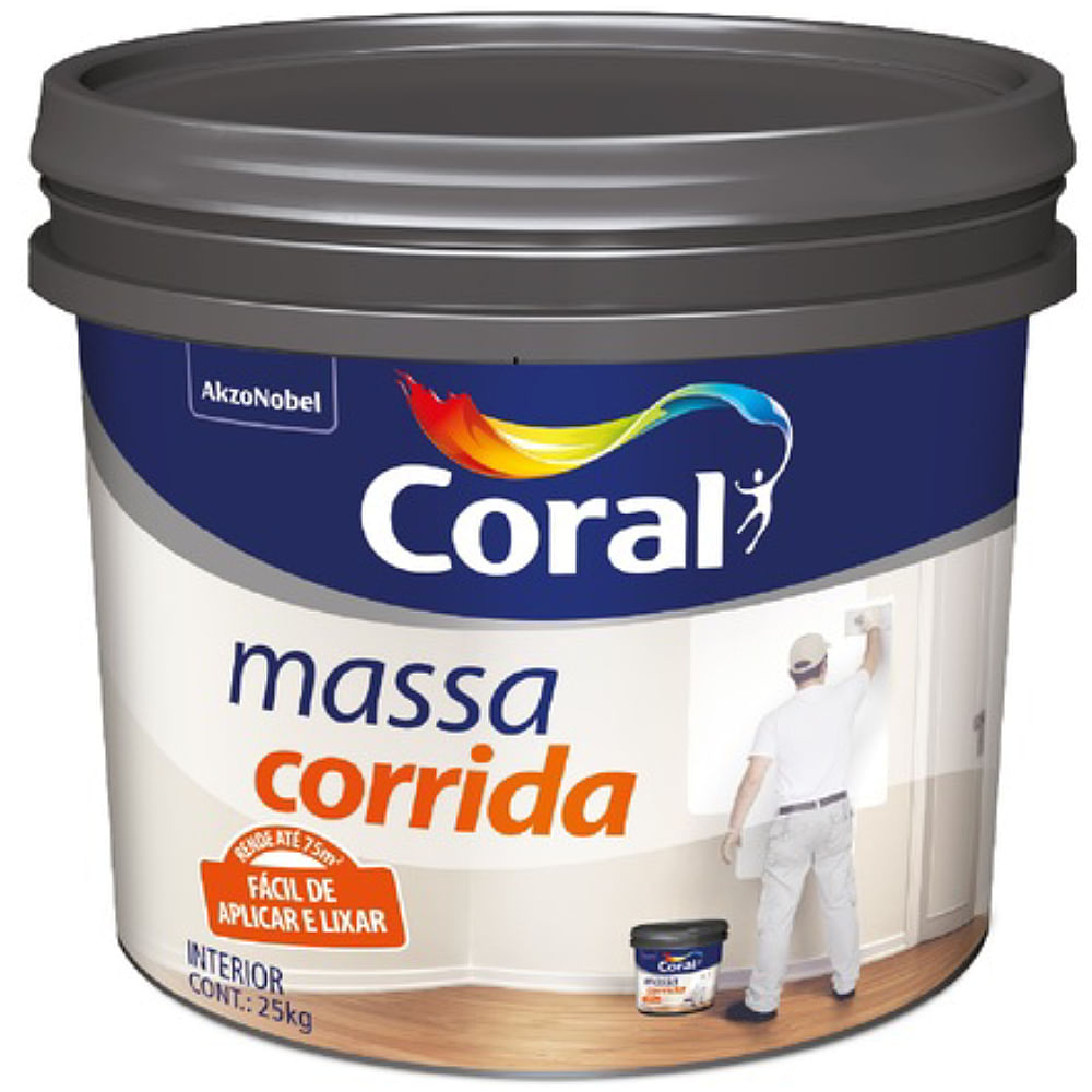 Massa Corrida PVA Balde 25 Kilos Branca - 5966506 - CORAL