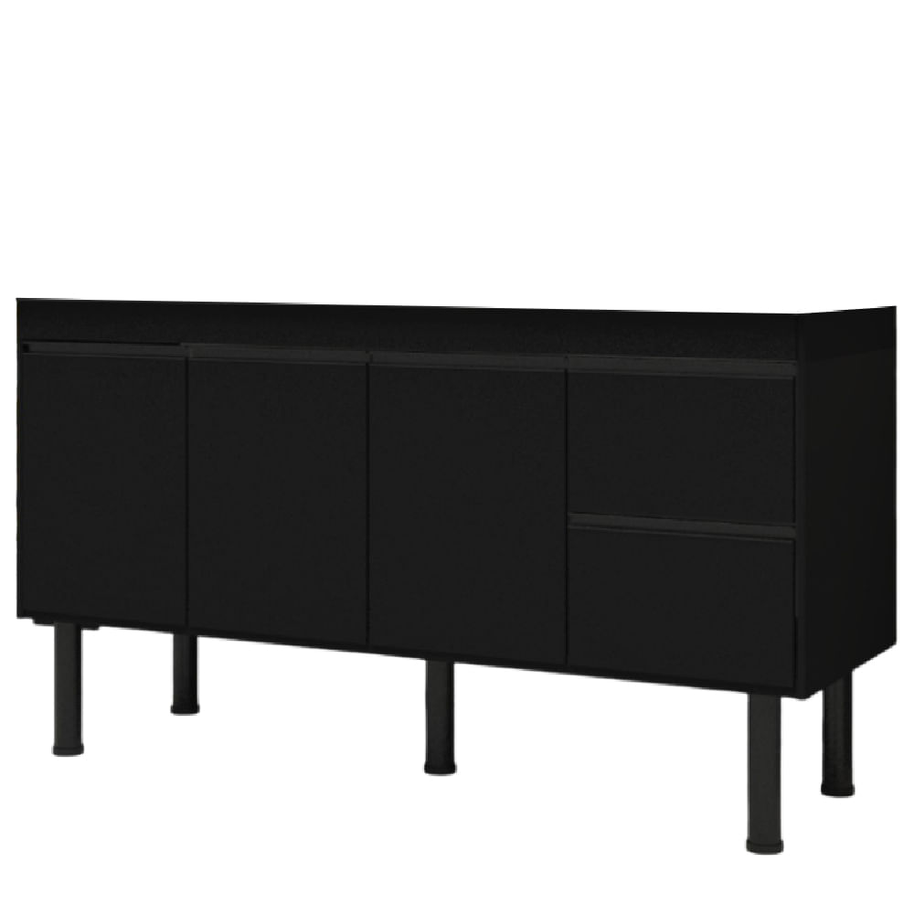 Gabinete Madeira Color 1,74 Metros Preto/Preto - 291 - PRIMATTO