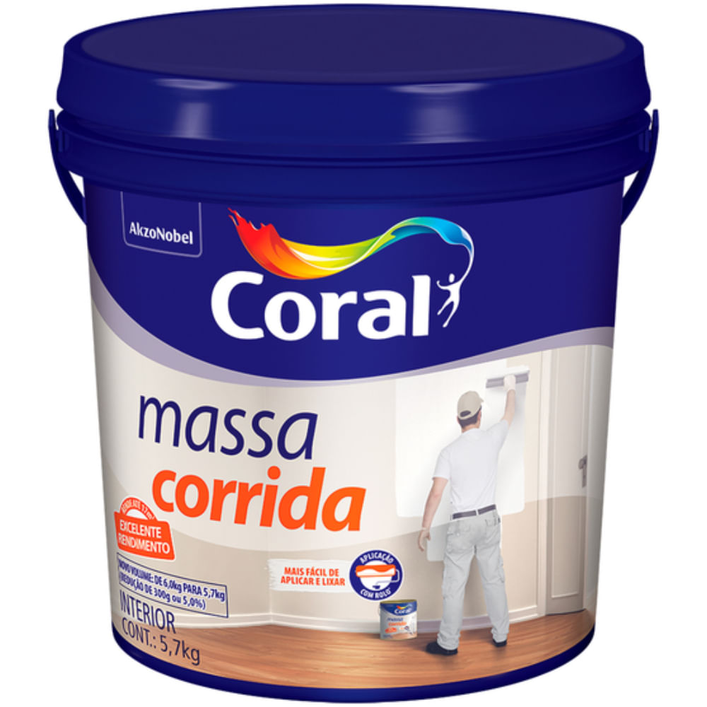 Massa Corrida Interna 5,7 Kilos - 5777545 - CORAL