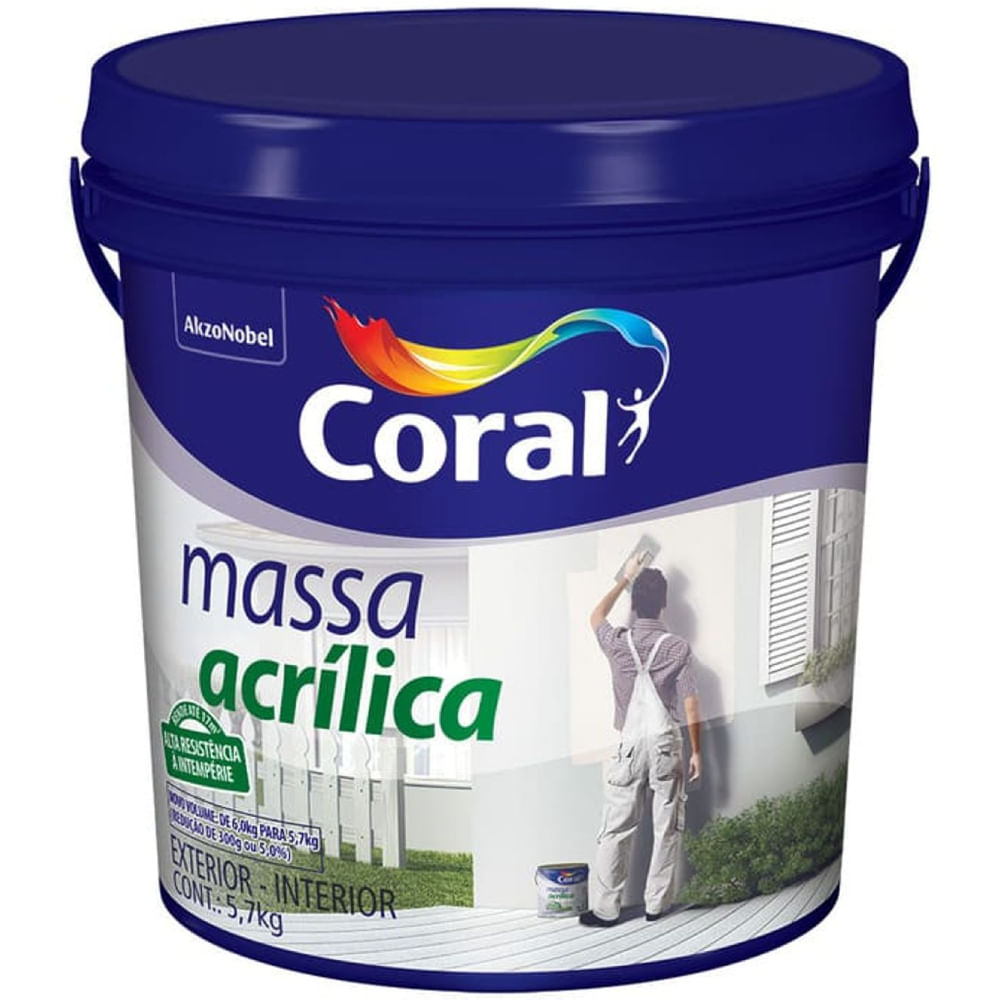 Massa Acrílica 5,7 Kilos Branco - 5777542 - CORAL